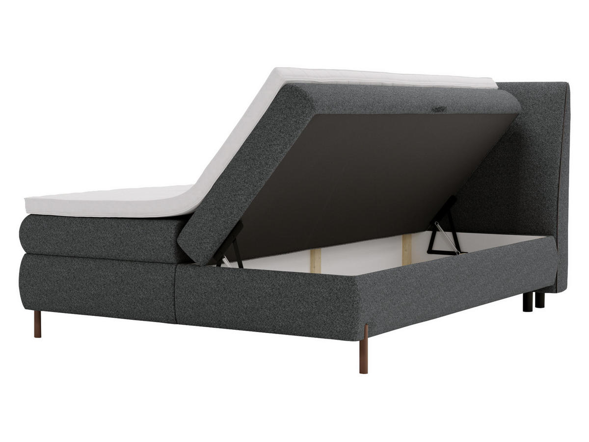 BOXBETT Evia - H3 - Creme/Braun, Holzwerkstoff/Textil (160/200cm) - MIRJAN24