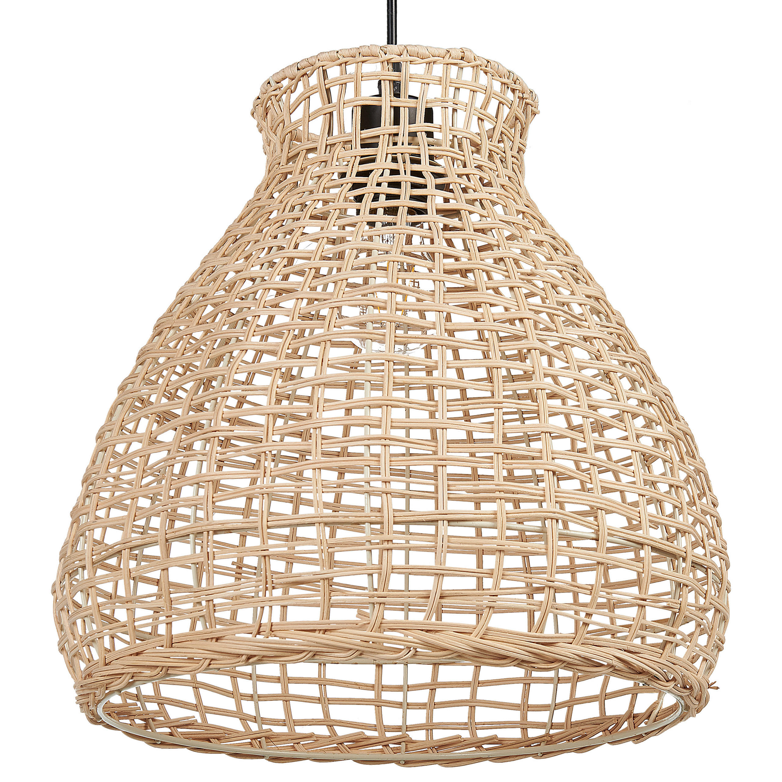 HÄNGELEUCHTE Sakeni 35/35/127 cm - Beige, Naturmaterialen (35/35/127cm) - Beliani