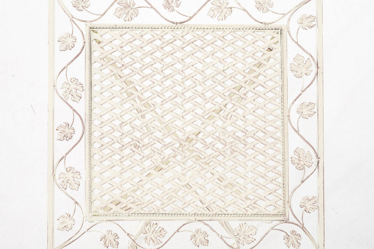 GARTENTISCH eckig 60/60/72 cm Metall Antik-Creme - Creme, Metall (60/60/72cm) - CLP