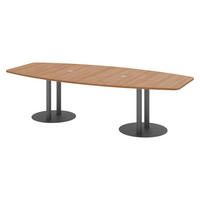 KONFERENZTISCH mittel KT28 130/280/74 cm in Nussbaumfarben/Säule in Graphitfarben - Nussbaumfarben/Graphitfarben, Holzwerkstoff (130/280/74cm) - bümö