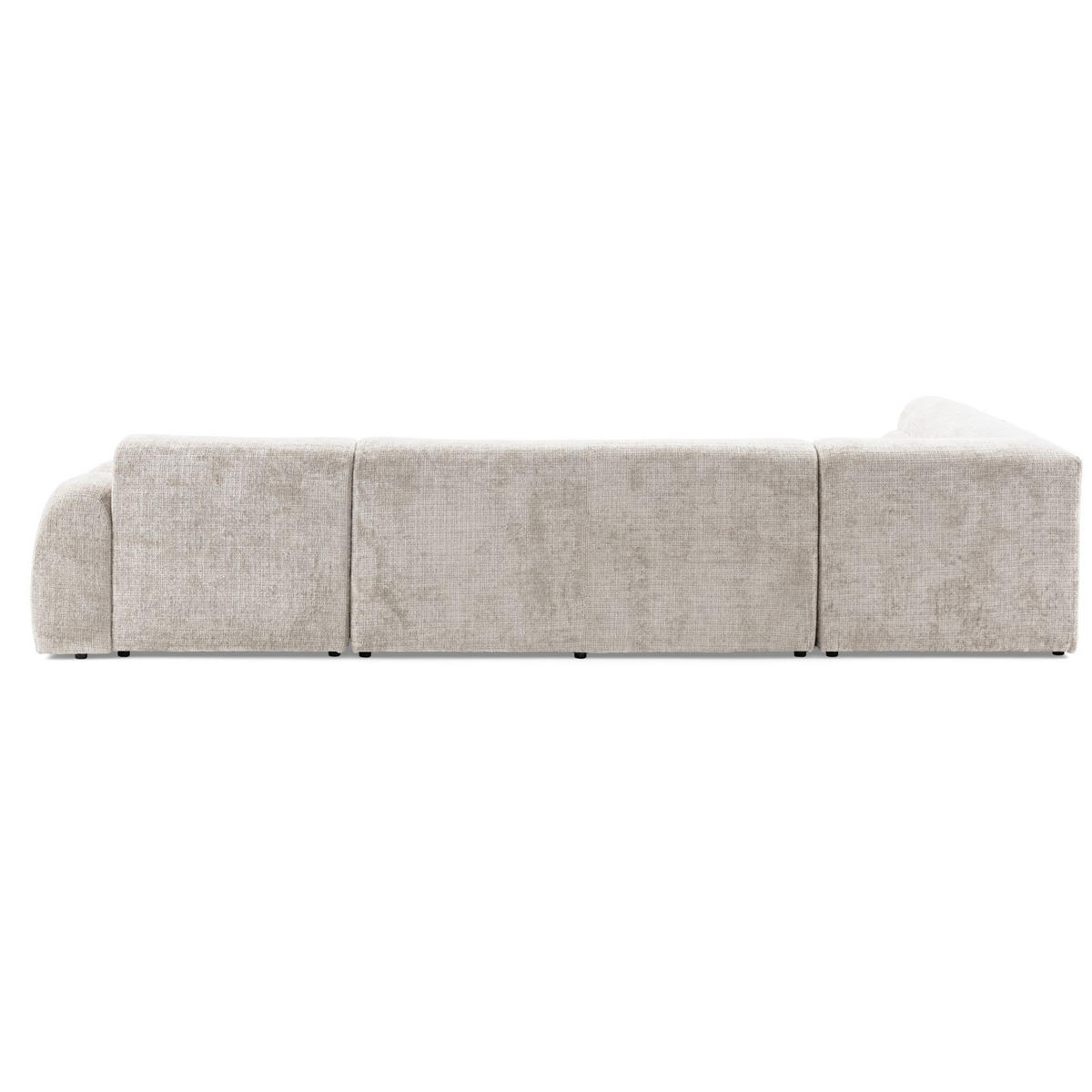 6-SITZER modulares Wohnlandschaft U XXL VEER SET 3 Links, 368 x 200 cm, Chenille Webstoff Creme - Creme/Schwarz, Holz/Kunststoff (368/75/200cm) - Muffo