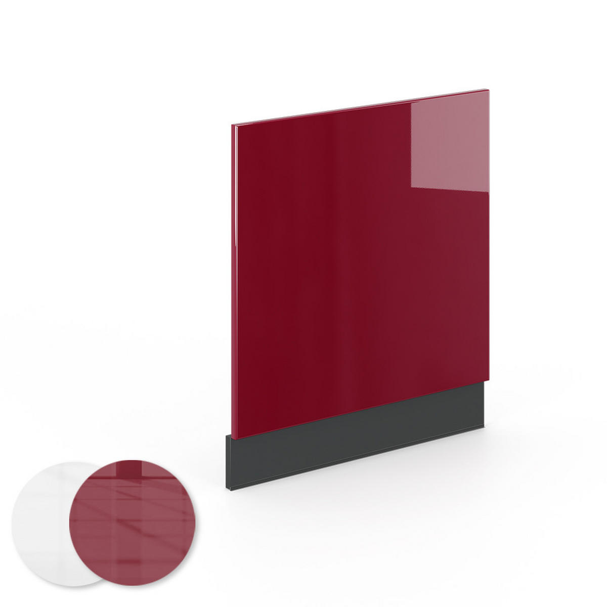 FRONTBLENDE Fame-Line Bordeaux Hochglanz 60 cm ohne AP - Bordeaux/Anthrazit, Holzwerkstoff (60/67.4/1.6cm) - Vicco