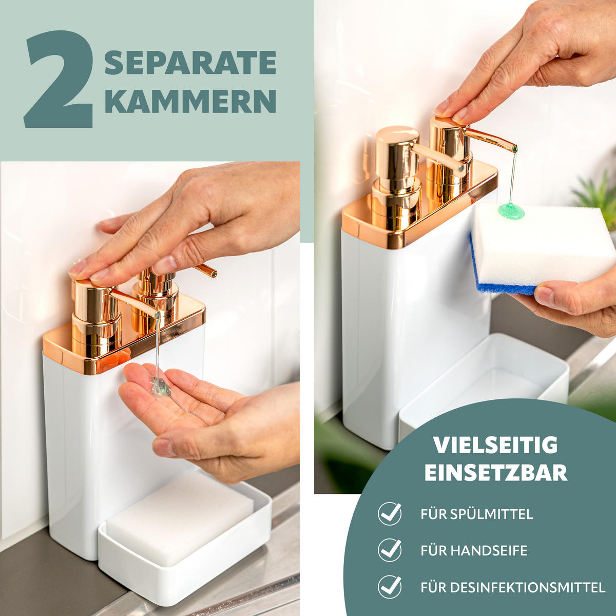 SEIFENSPENDER, weiß - Weiß, Kunststoff (12/21.5/12.5cm) - bremermann