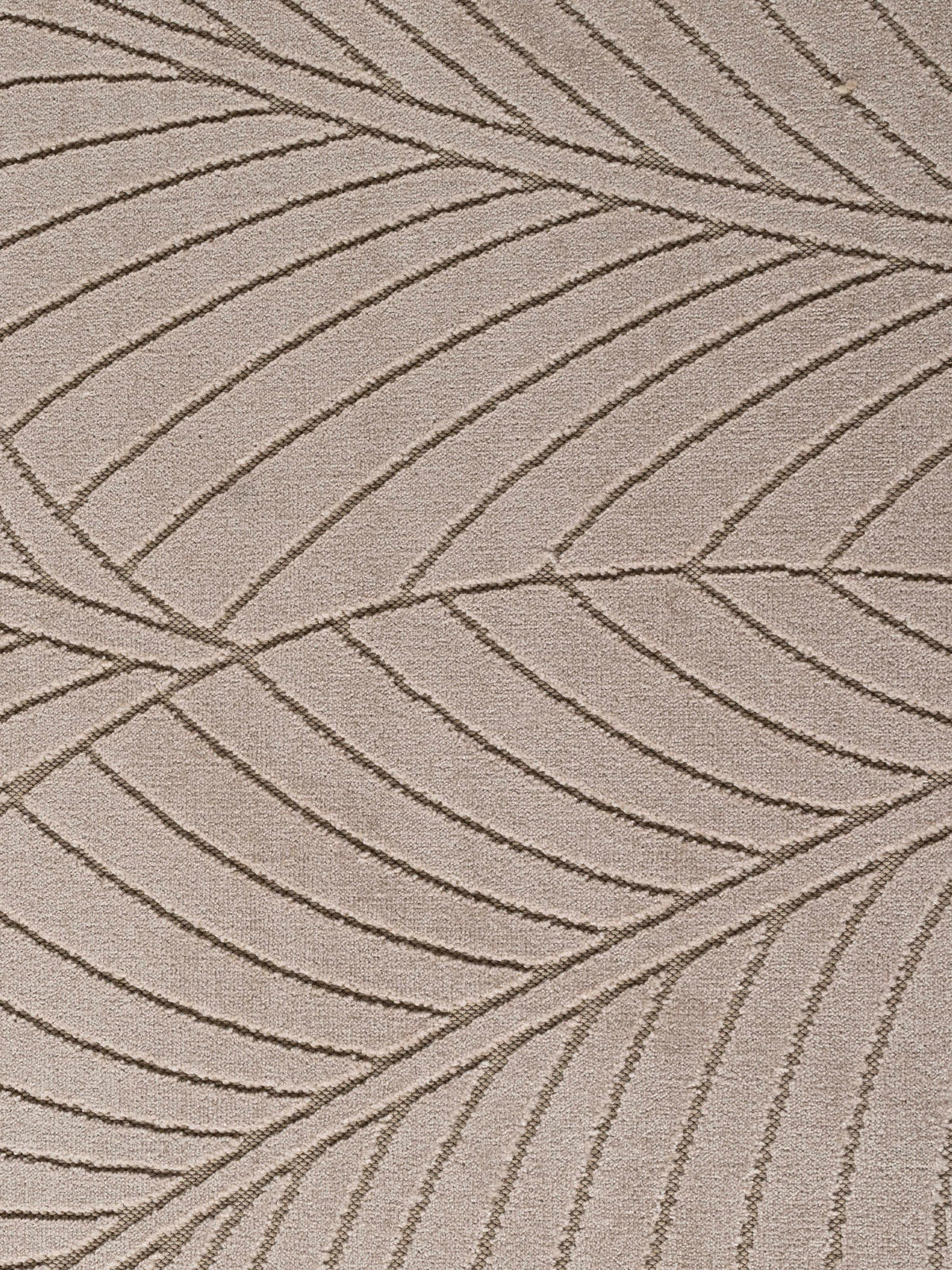 TEPPICH Outdoor, Fußbodenheizung-geeignet, mit Blattmotiv, ENGADIN in Beige, Ø 200 cm - Beige, Textil (200/200cm) - KADIMA DESIGN