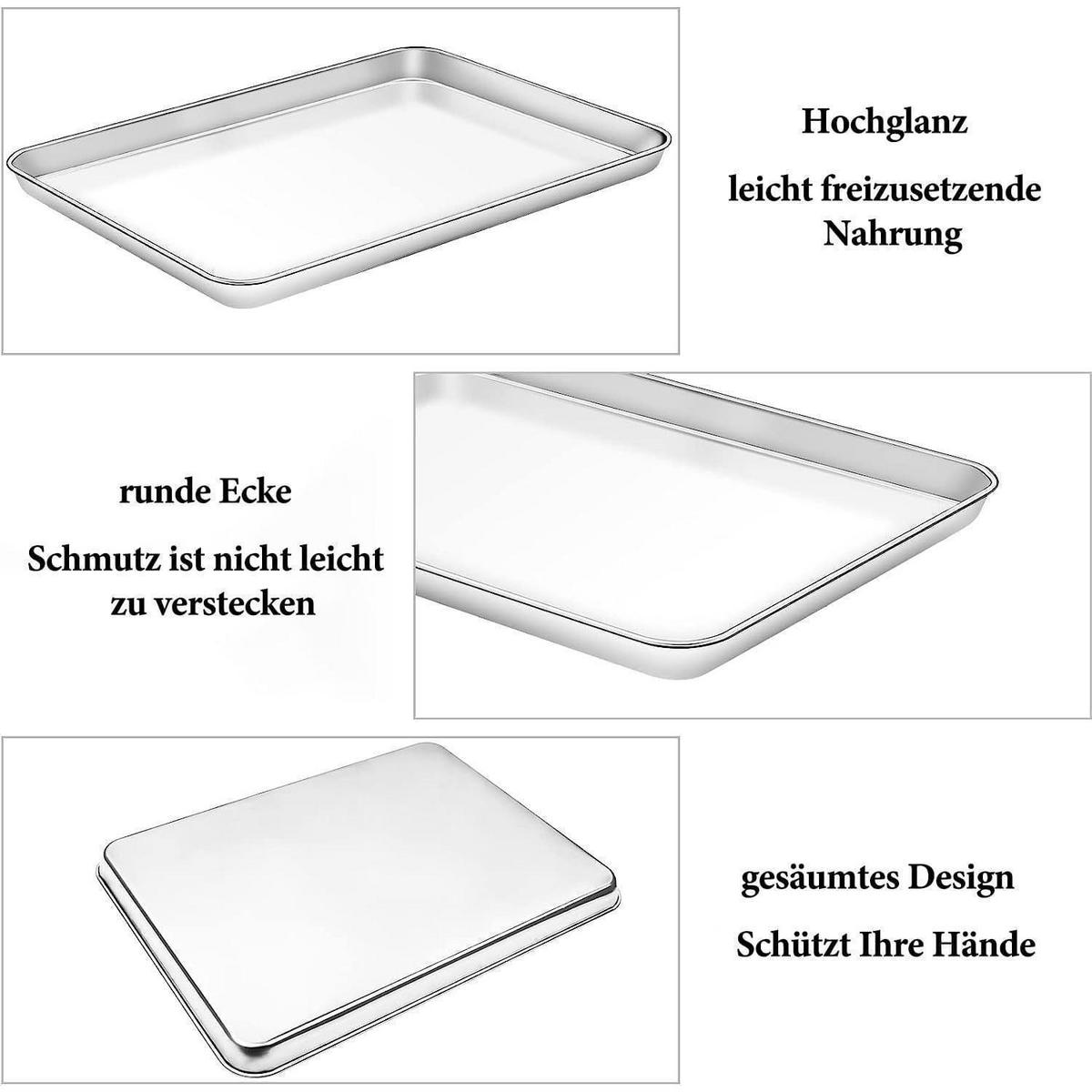 BACKBLECH mit Abkühlgitter 2-teiliges Set 40.5 x 30.5 cm - Silberfarben, Metall (12/3/16cm)