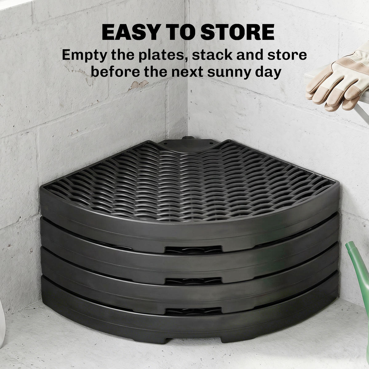 SONNENSCHIRMGEWICHT wetterfest, mit 52 kg Wasser oder 68 kg Sand befüllbar, HDPE, Schwarz - Schwarz, Kunststoff (100/100cm) - Outsunny