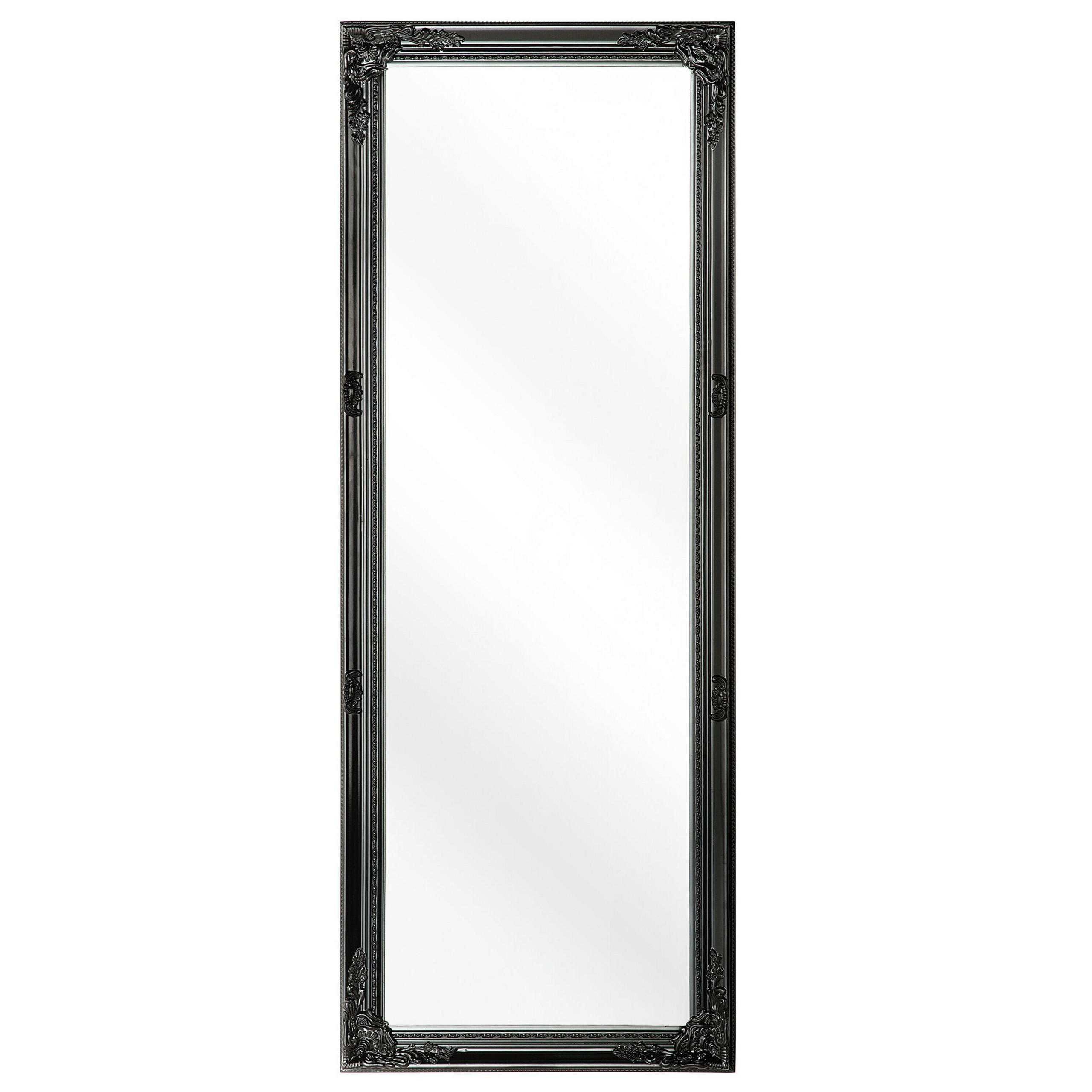 WANDSPIEGEL schwarz rechteckig 50/130 cm Fougeres - Schwarz, Kunststoff (50/130/3cm) - Beliani