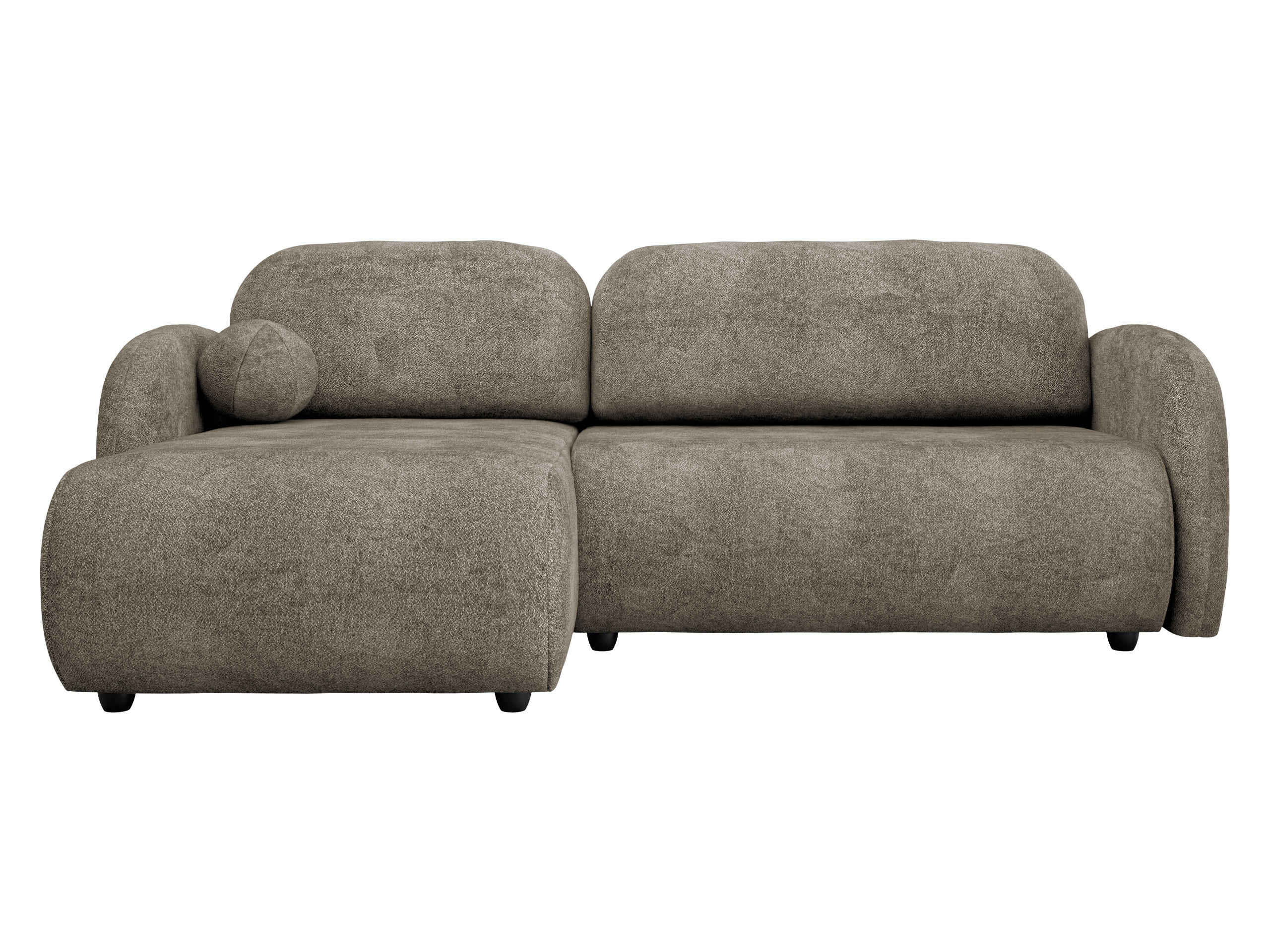 ECKSOFA Dream L - Hellbraun/Schwarz, Holz/Kunststoff (233/160cm) - MIRJAN24