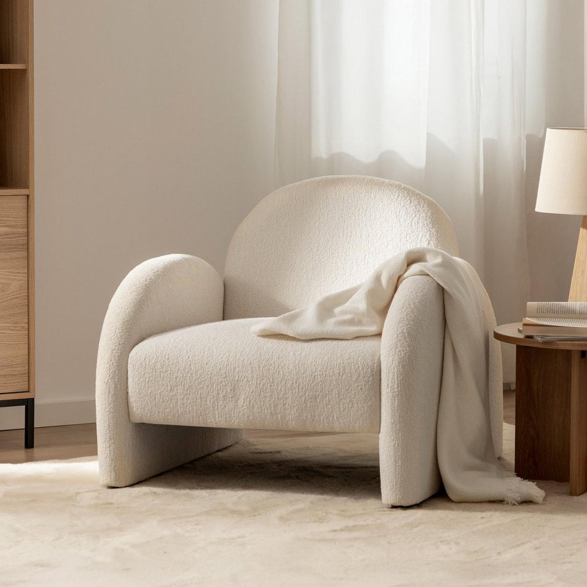 LESESESSEL Liv Beige 83 cm x 81 cm - Beige, Textil (83/81/83cm) - Klast Home