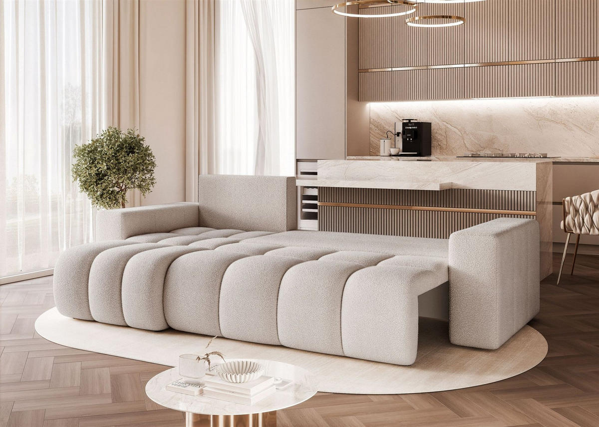 ECKSOFA Anabel Mit Schlaffunktion - Hellgrau, Holzwerkstoff/Textil (248/145cm) - Fun Möbel