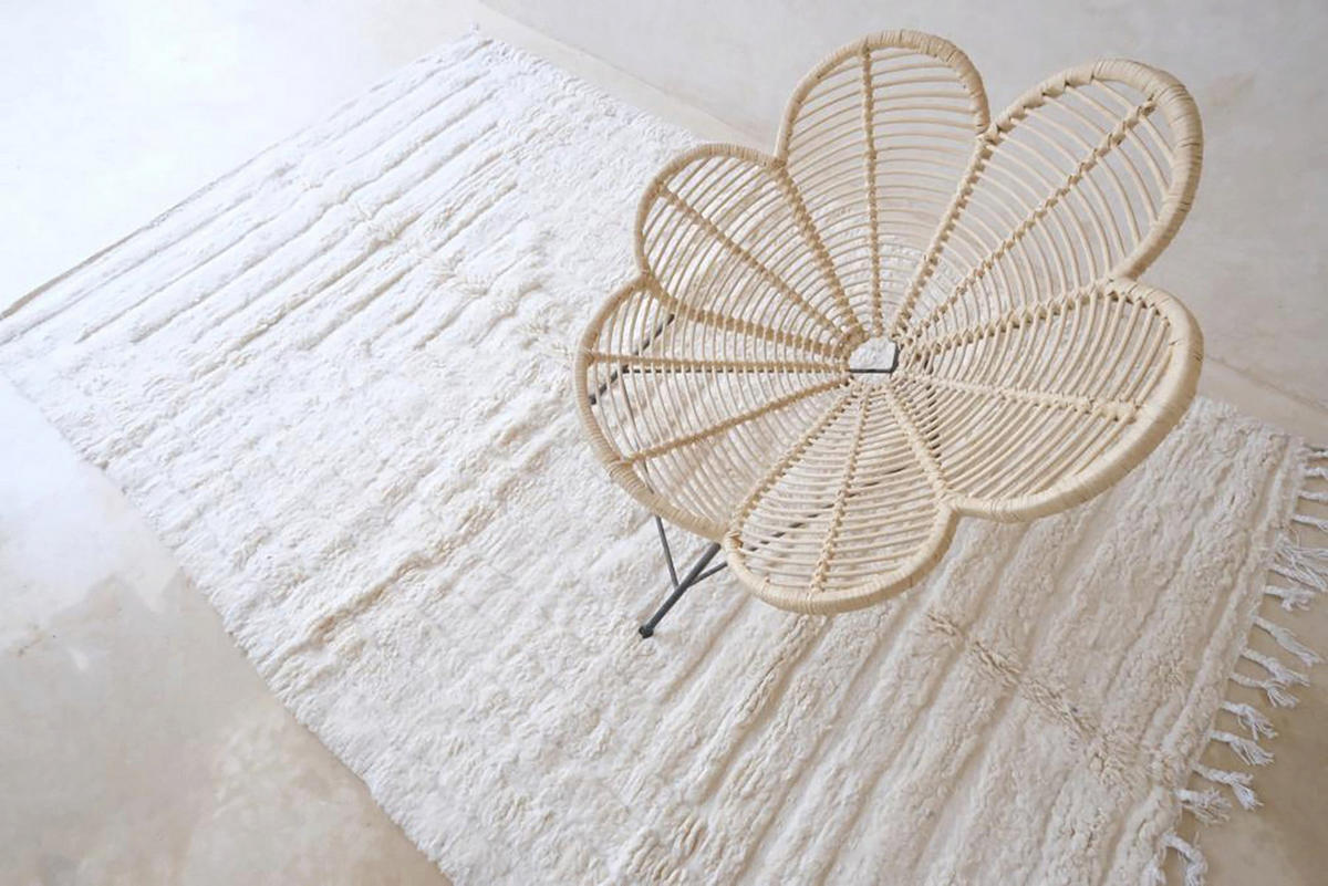 BERBERTEPPICH aus reiner Wolle 190x 290 cm - Weiß, Naturmaterialien (190/290cm) - AFK Living