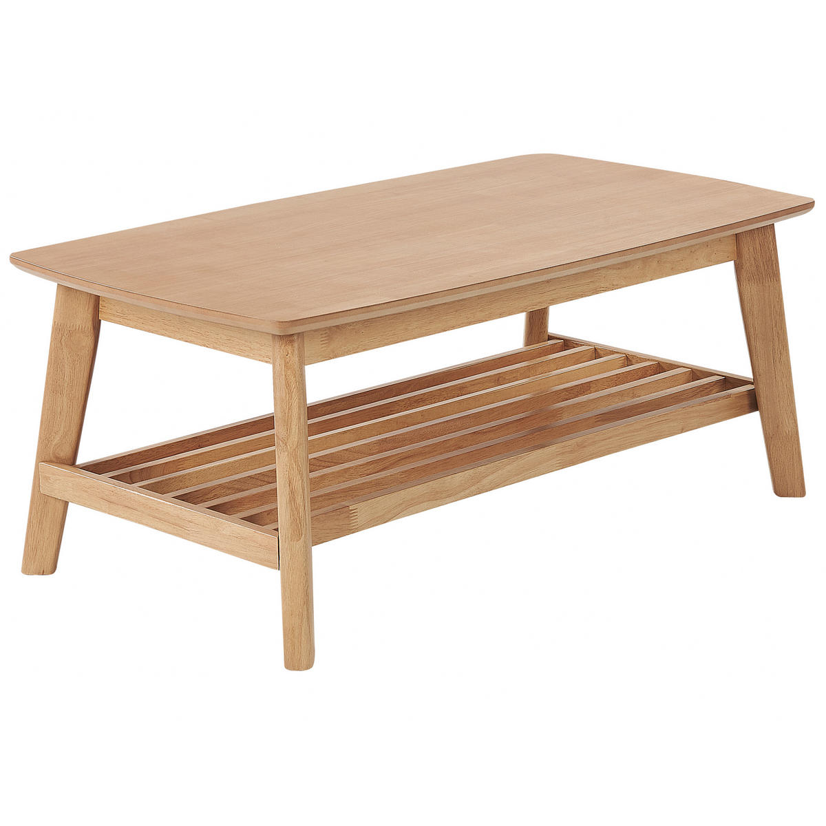 COUCHTISCH heller Holzfarbton rechteckig 55/100 cm Tulare - Hellbraun, Holz (100/55/42cm) - Beliani