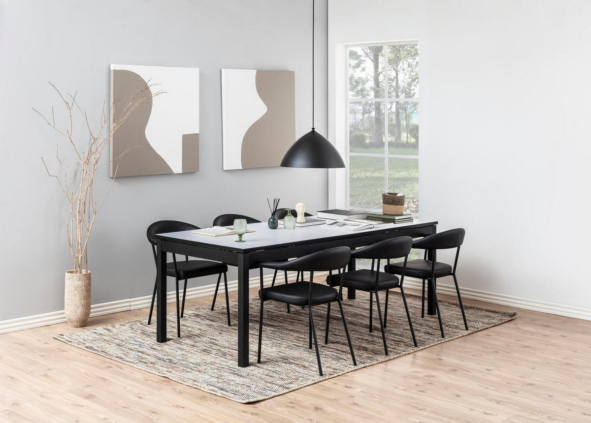 ARMLEHNSTUHL 2er-Set schwarz - Schwarz, Holzwerkstoff (56/78/53cm) - ebuy24