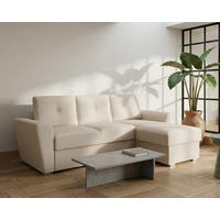 ECKSOFA Bellano Ecksofa L-Form- links oder rechts montierbar, beige - Beige, Holz (243/156cm) - Homesy