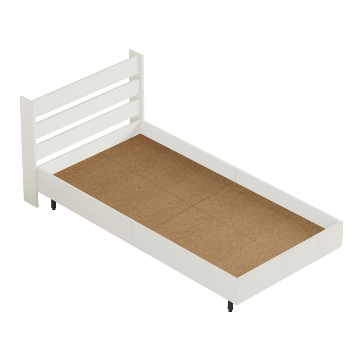 EINZELBETT Vesanto - Schwarz/Weiß, Holzwerkstoff/Metall (100/200cm) - [en.casa]