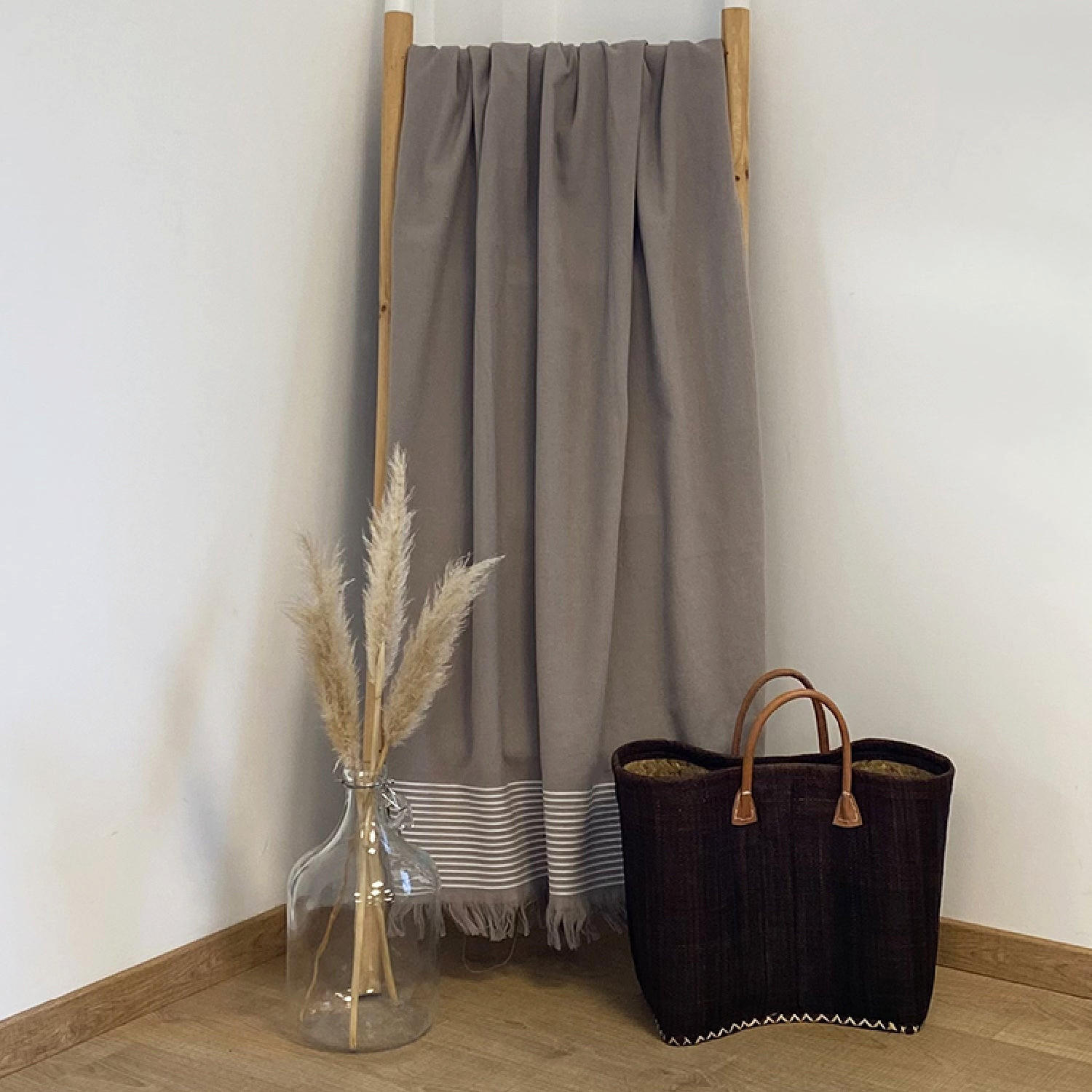 HAMAMTUCH mit Frotteefutter Paski Taupe 90x170 300g/m² - Beige, Textil (90/170cm) - LE COMPTOIR DE LA PLAGE