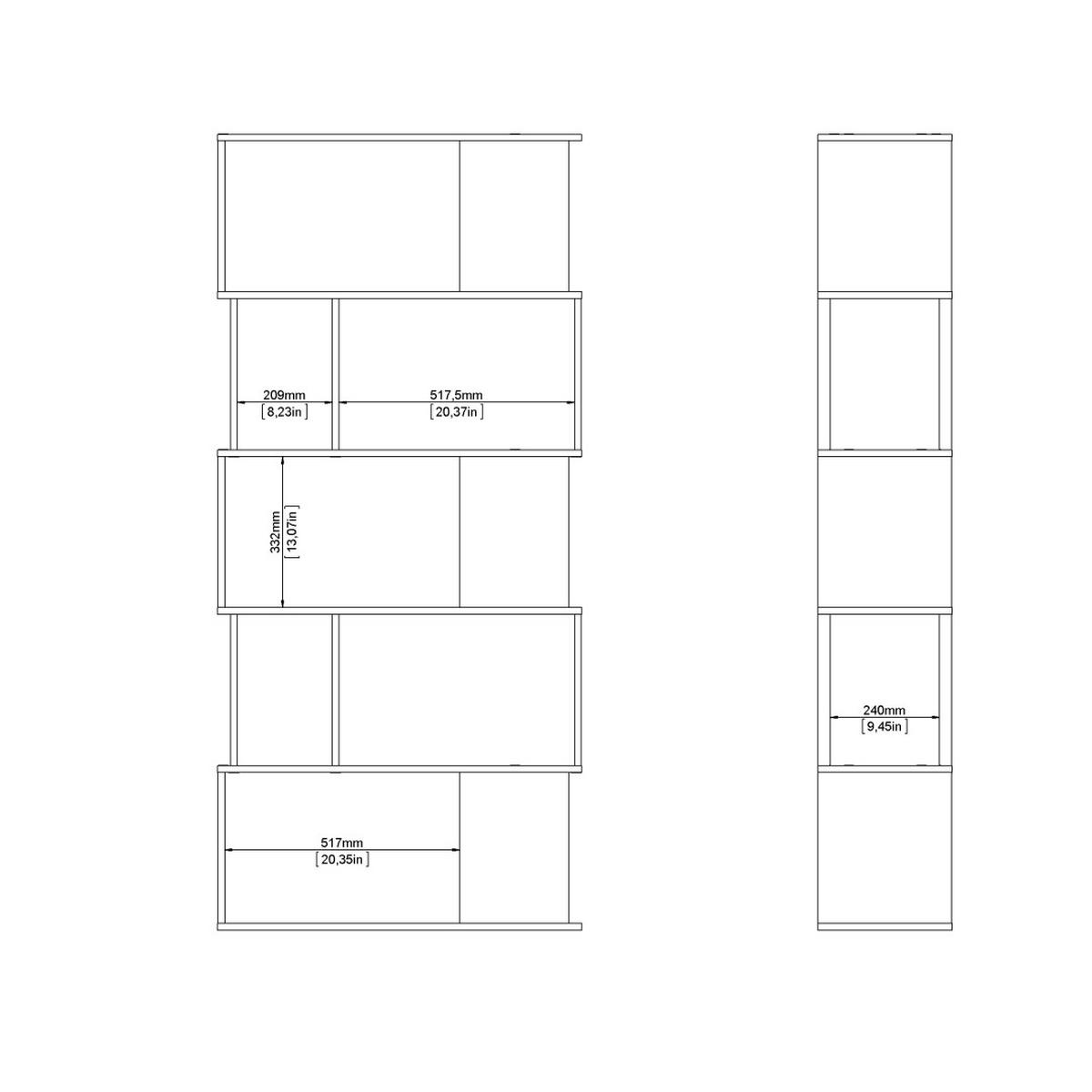 REGAL, Maze, Nussbaum, Holzwerkstoff, 80 x 30 x 174 cm - Nussbaumfarben, Holzwerkstoff (80/174/30cm) - ebuy24