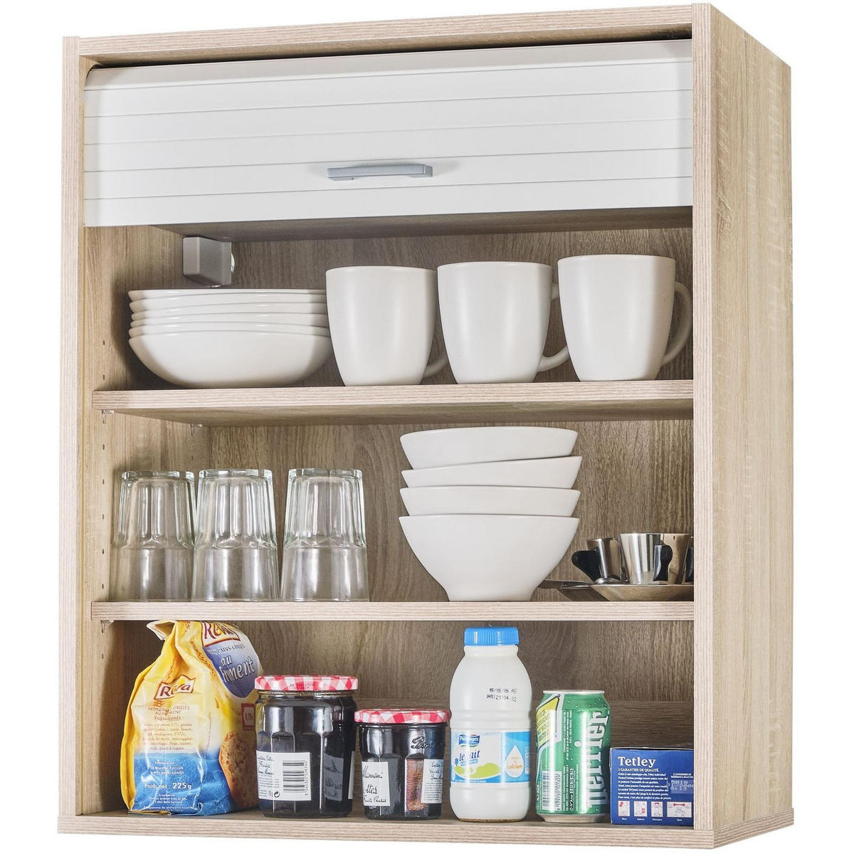 KÜCHENOBERSCHRANK mit Rolladentür 35/60/72cm - Eichefarben, Holzwerkstoff (60/72/35cm) - Simmob