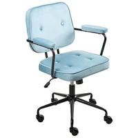 SCHREIBTISCHSTUHL Hellblau Pawnee - Blau/Schwarz, Textil (62/88/43cm) - Beliani