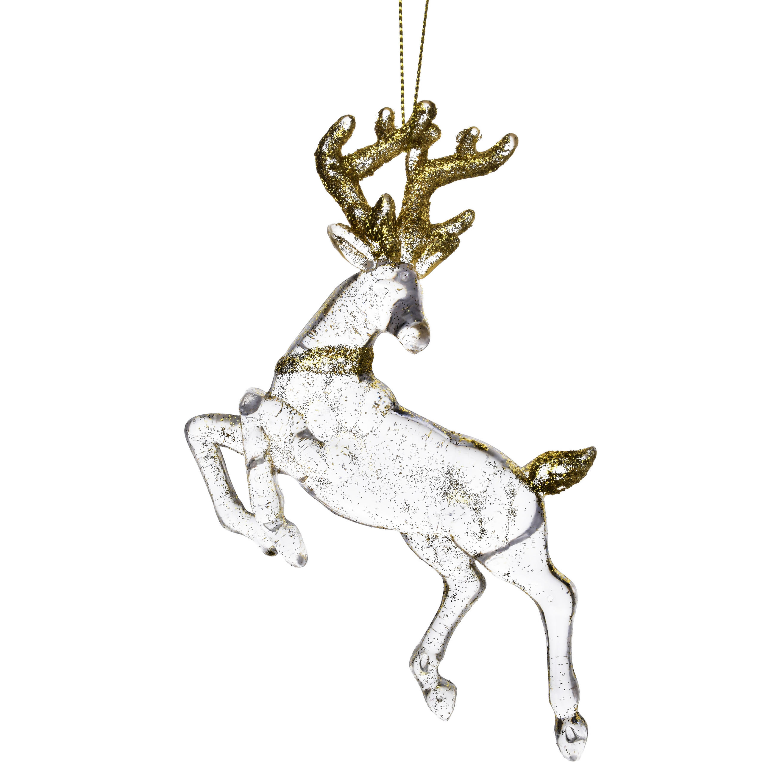WEIHNACHTSANHÄNGER Santa Lila Rentier Transparent Acryl - Goldfarben, Kunststoff (7/2.5/10cm) - Mondex