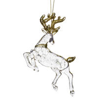 WEIHNACHTSANHÄNGER Santa Lila Rentier Transparent Acryl - Goldfarben, Kunststoff (7/2.5/10cm) - Mondex