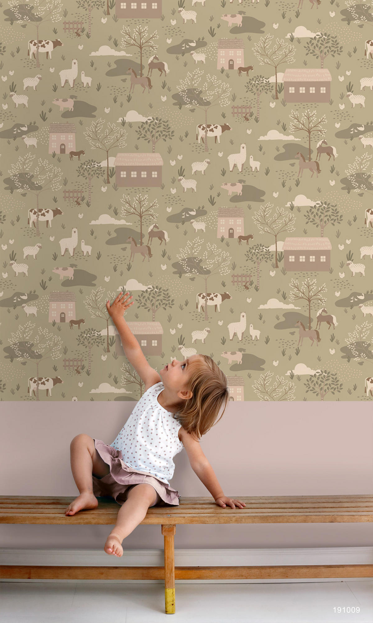 TAPETE Bauernhof 50 x 900 cm - Grün, Papier (50/0.1cm) - ESTAhome