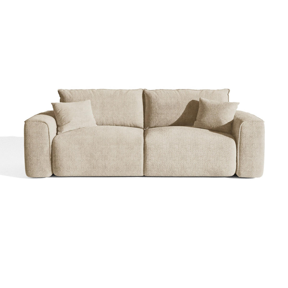 SCHLAFSOFA Express COMO Köpergewebe mit weichem Griff Beige 236cm - Beige, Textil (236/78/100cm) - Premium Interiors