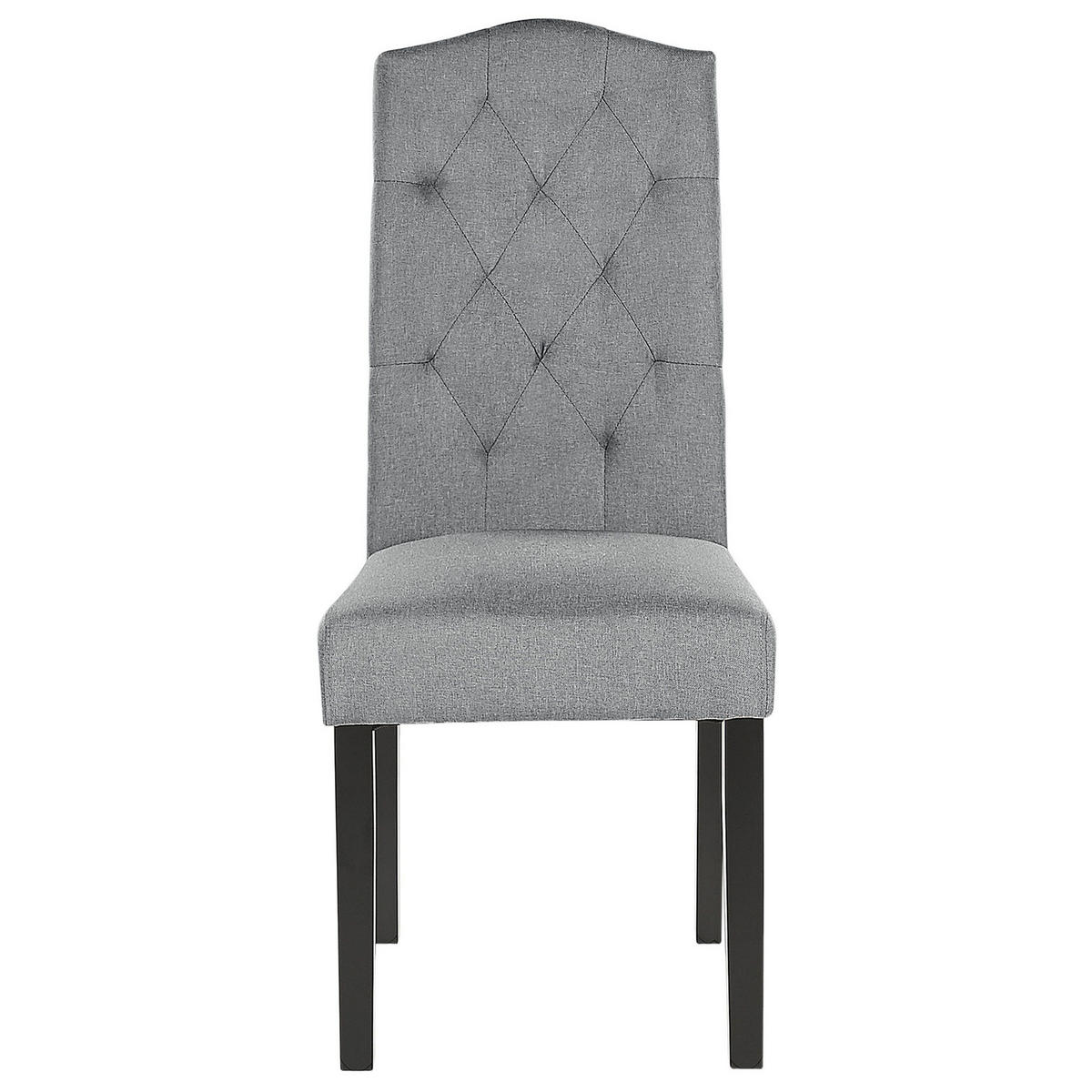 STUHL 2er-Set Polsterbezug Grau Shirley - Grau, Holz/Textil (46/103/60cm) - Beliani