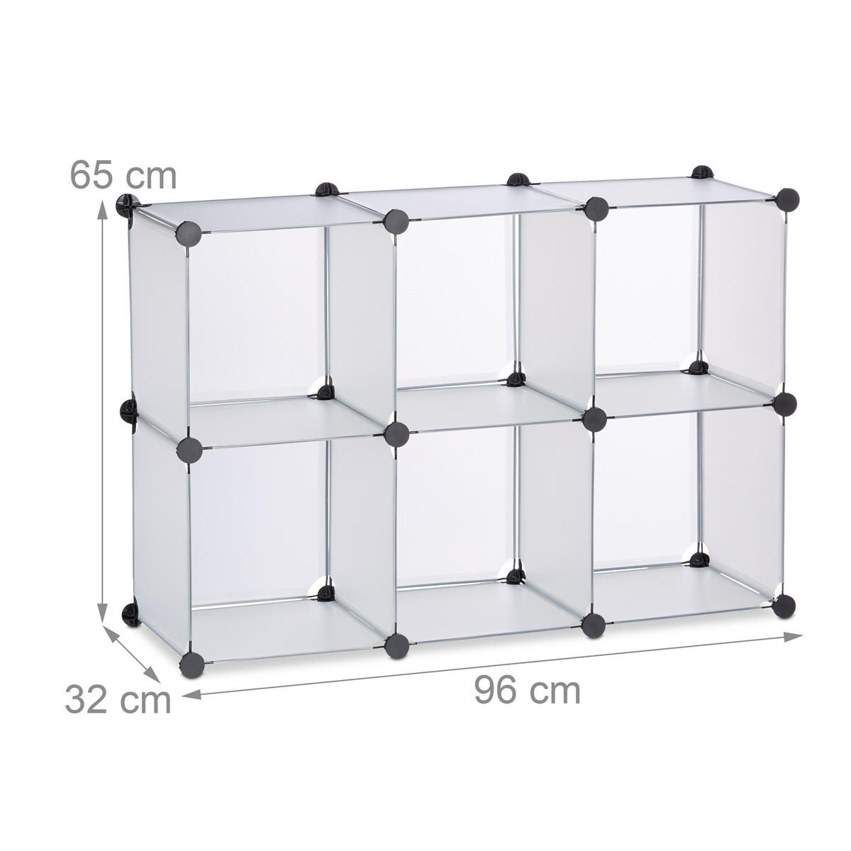 POLICOVÝ systém - priehľadné, kov/plast (96/65/32cm) - Relaxdays