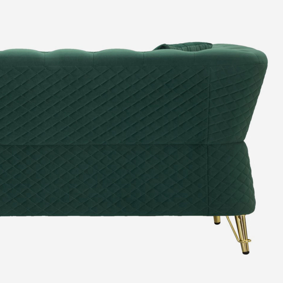 2-SITZER Sofa gesteppt Emy - Dunkel Grün - Grün, Holz/Holzwerkstoff (162/76/83cm) - Pasmara