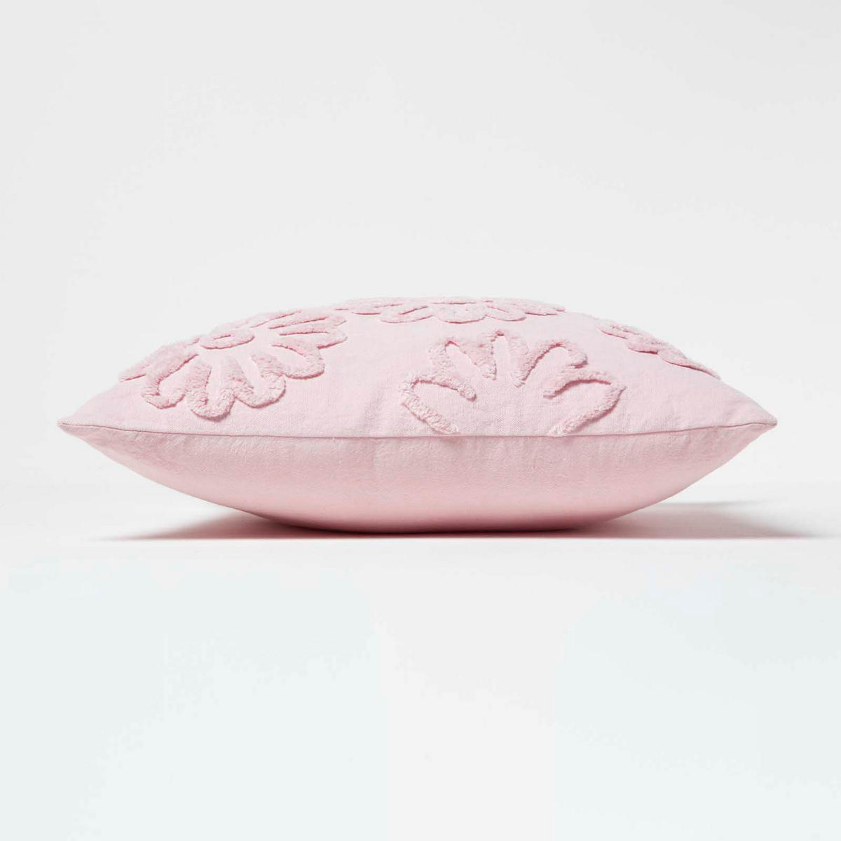 DEKOKISSEN Tufted 45/45 cm rosa mit Blumen - Rosa, Textil (45/45cm) - Homescapes