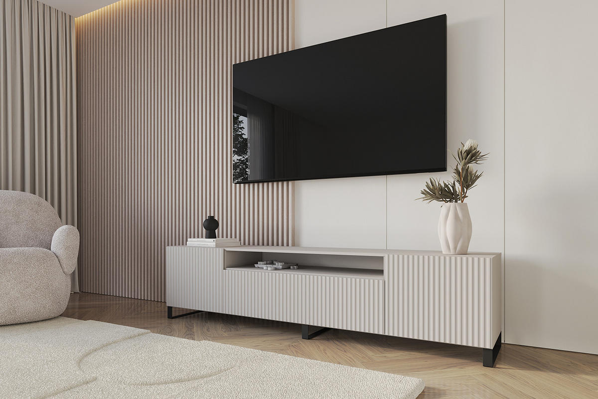 LOWBOARD NOA-2-S 200x53x41 cm - Kaschmir - Kaschmir/Schwarz, Holzwerkstoff (200/53/41cm) - ALTDECOR