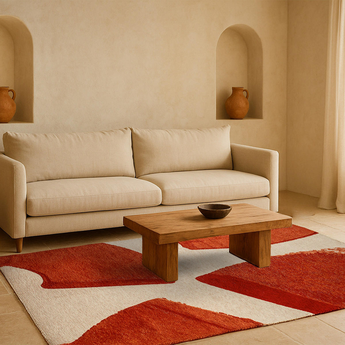TEPPICH Corner Bauxite 80/150 cm - Rot, Textil (80/150cm) - Lola&Moi