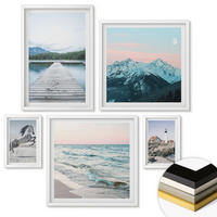 WANDBILDER 5er-Set - 50x50 cm & 20x30 cm & 40x60 cm Weißer Rahmen - Landschaften europäischer Städte - Weiß, Kunststoff (40/60cm) - ArtPrintCave