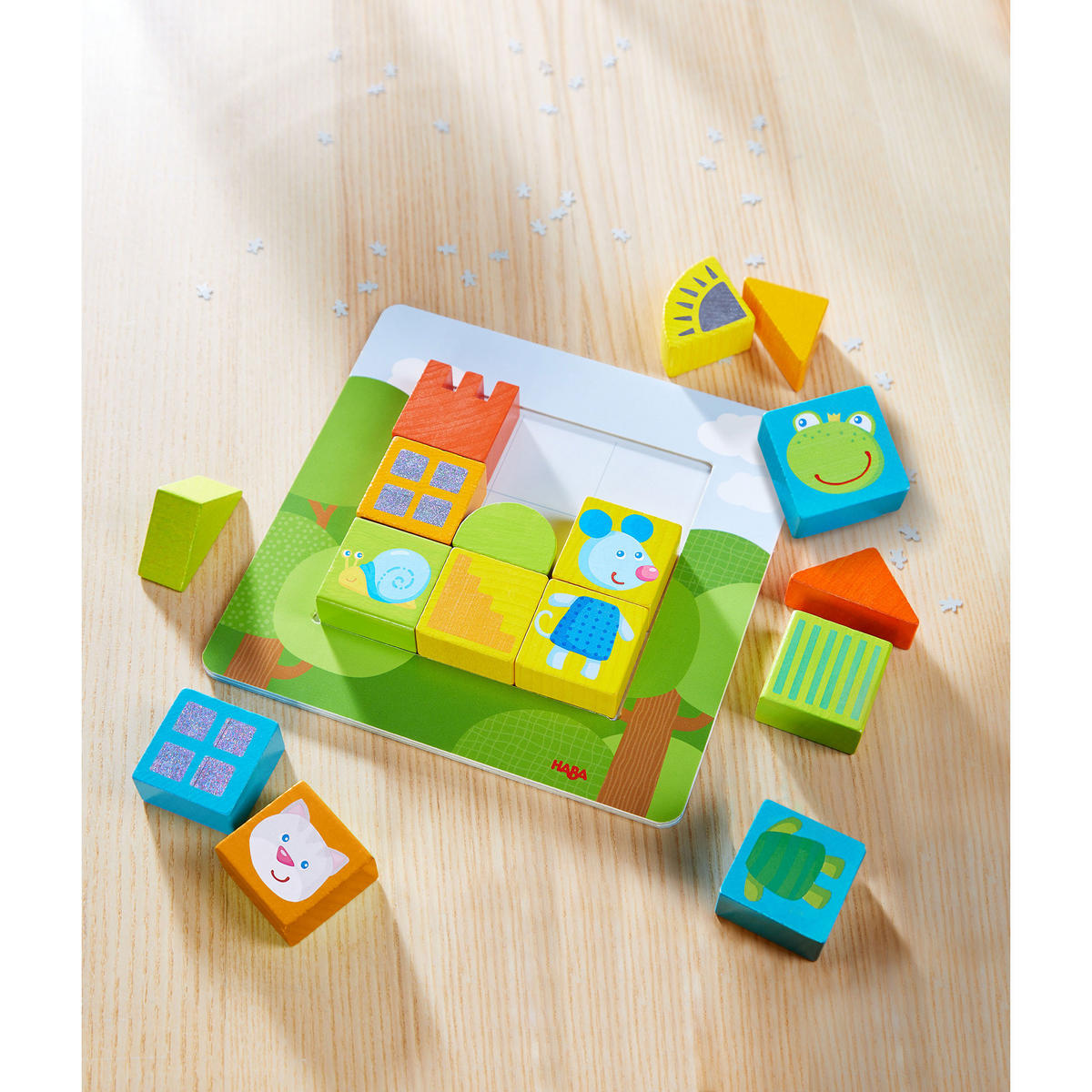 LEGESPIEL Tierisch quadratisch, ab 2 Jahren - Multicolor, Naturmaterialien (21.9/21.9cm)