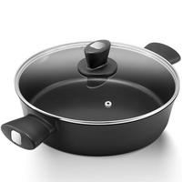 BRATPFANNE 28CM Induktion Antihaft Mit Deckel 3,8L - Schwarz, Metall (25.3/40/11.6cm) - Kaket