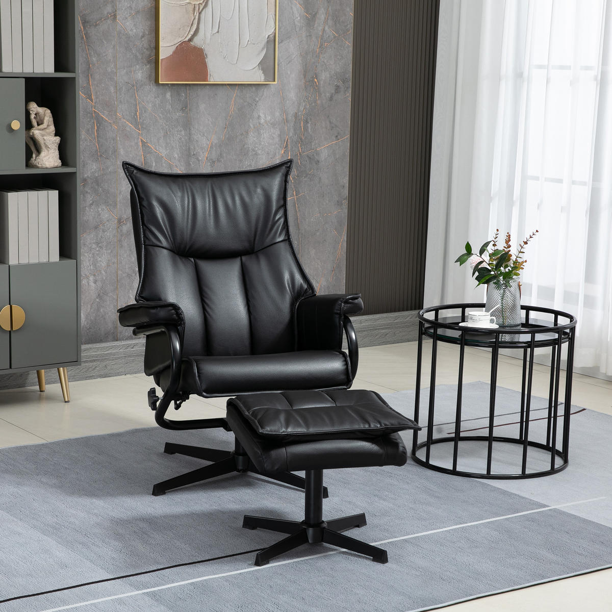SESSEL Schwarz 75.0/84.0/101.0cm - Schwarz, Leder (84/101/75cm)