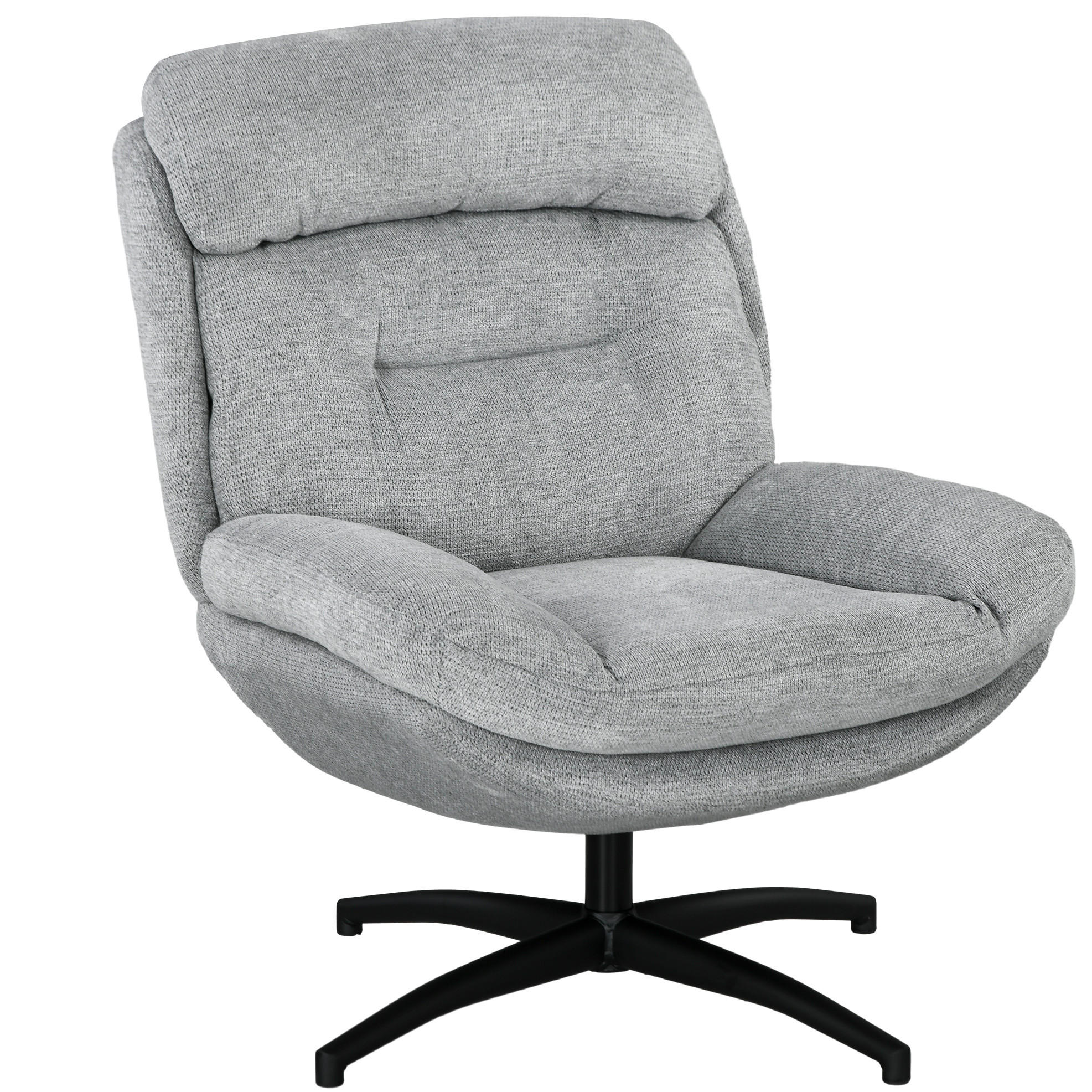 DREHSTUHL 79/98/91 cm Grau aus Polyester mit 360-Grad-Drehung - Grau, Textil (91/98/79cm) - OKMYHOME