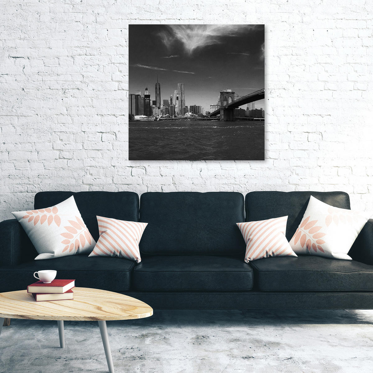 WANDBILD städte und architektur schwarz und weiß - Schwarz, Textil (50/50cm) - Feeby