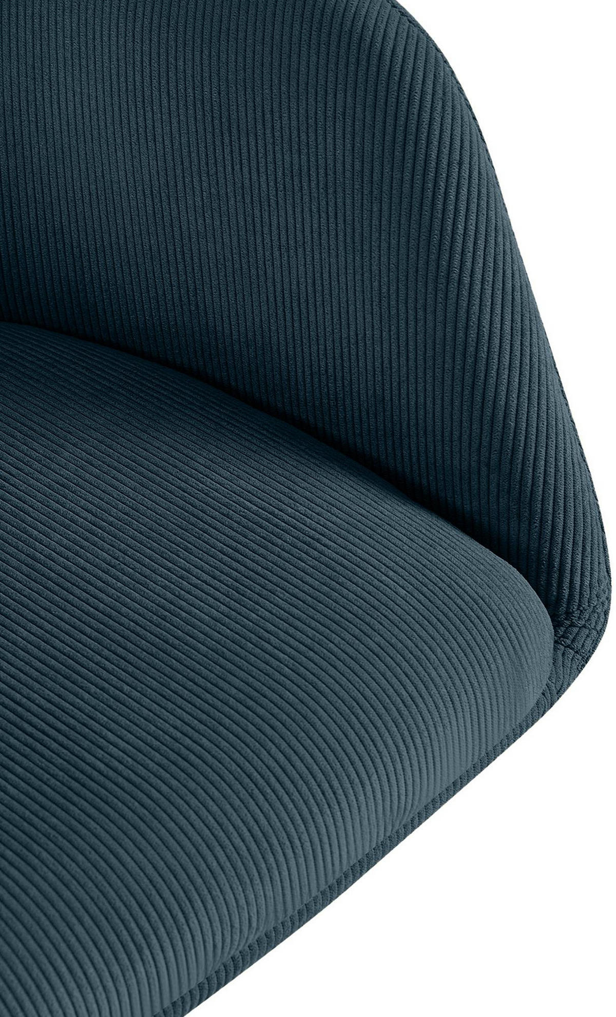 ESSZIMMERSTUHL Cord Blau - Blau/Schwarz, Textil/Metall (56/81/62cm) - CLP