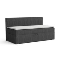 BOXBETT MATEO 90/200 Anthrazit mit Taschen-Federkernmatratze H4 - Dunkelgrau, Holz/Holzwerkstoff (90/200cm) - Deine Möbel 24