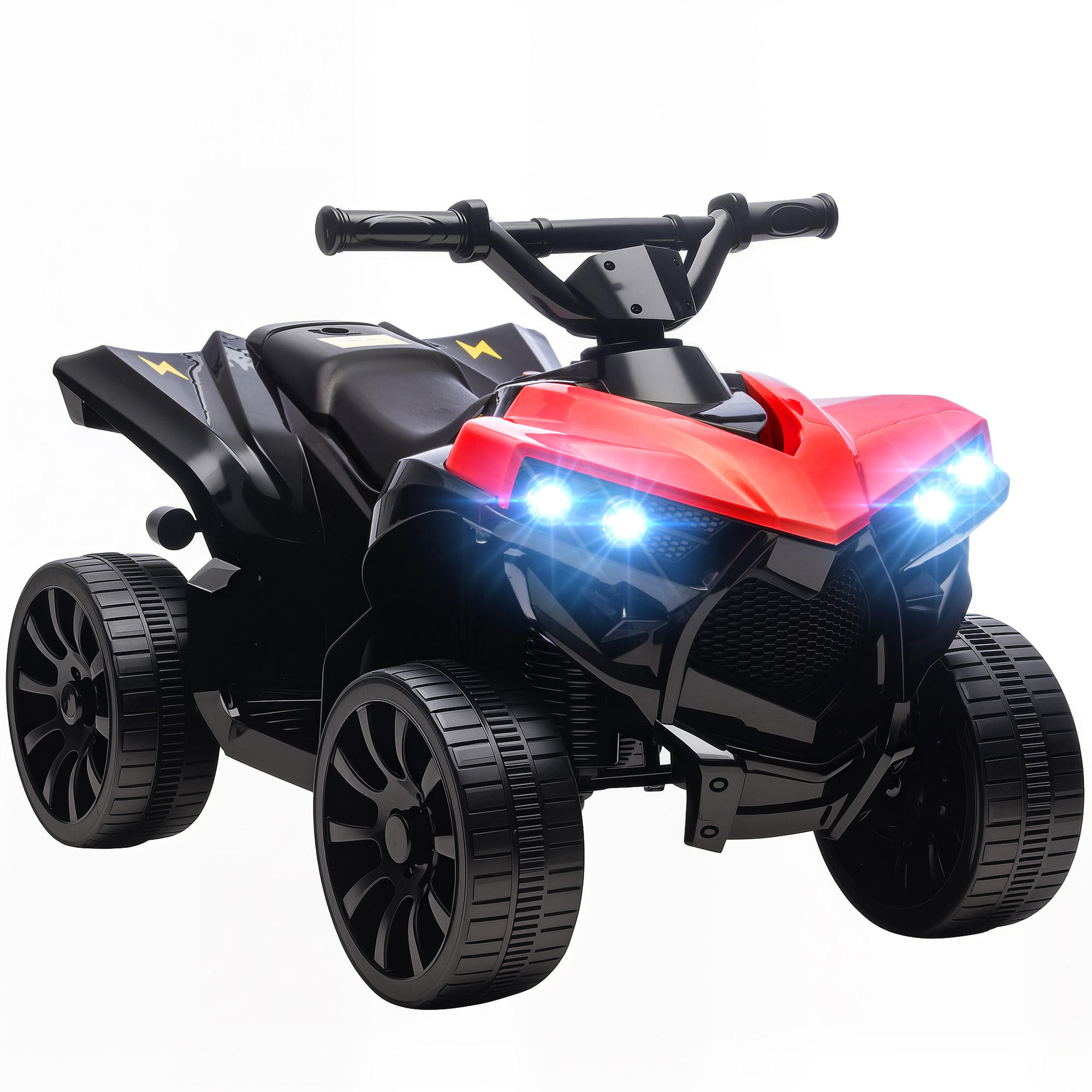 KINDERQUAD DE-06178 6V mit Musik und LED-Scheinwerfer Rot - Rot, Kunststoff/Metall (70/42/45cm) - ComfortXL