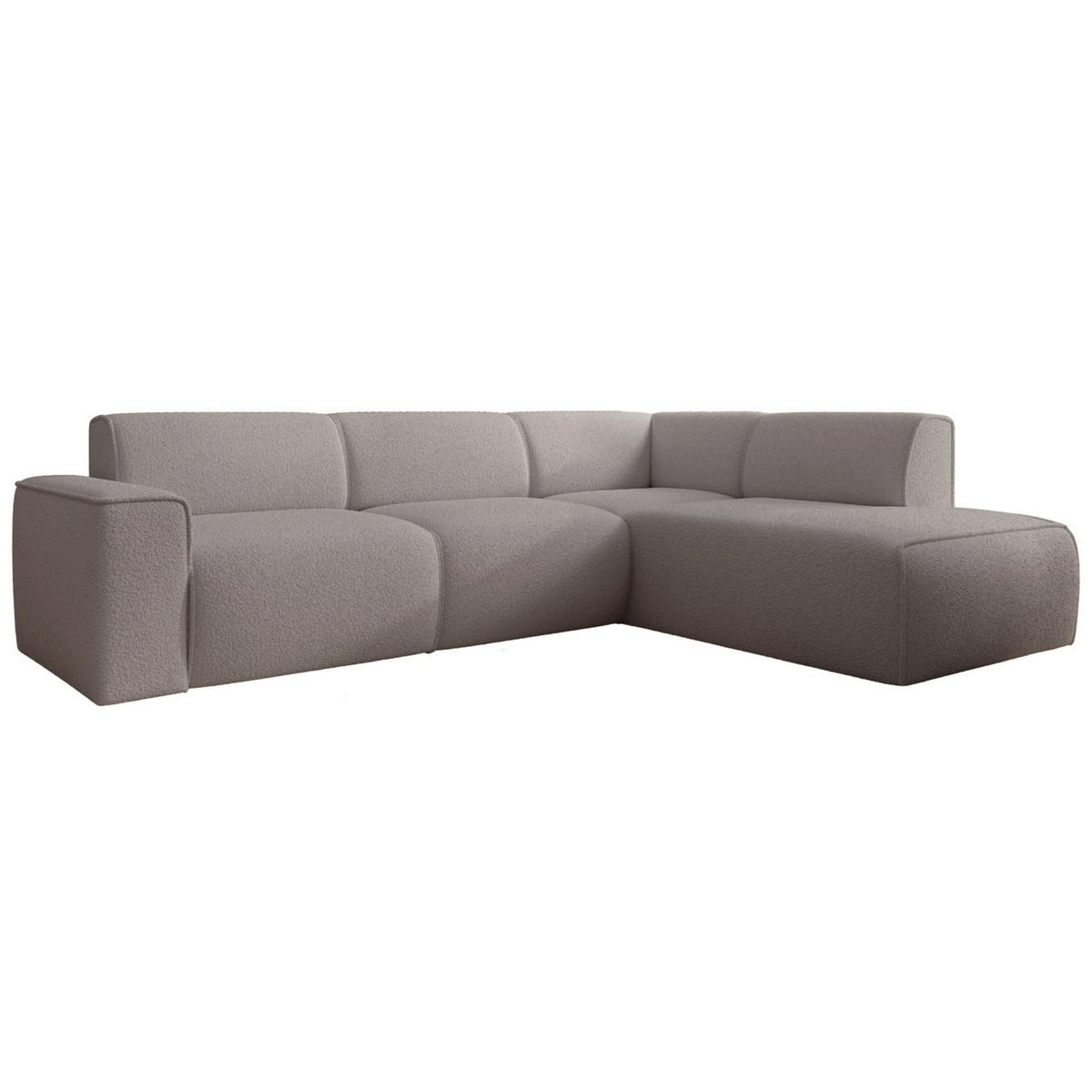 ECKSOFA Bouvi Graubraun rechts - Graubraun/Schwarz, Kunststoff/Textil (220/292cm) - Selsey