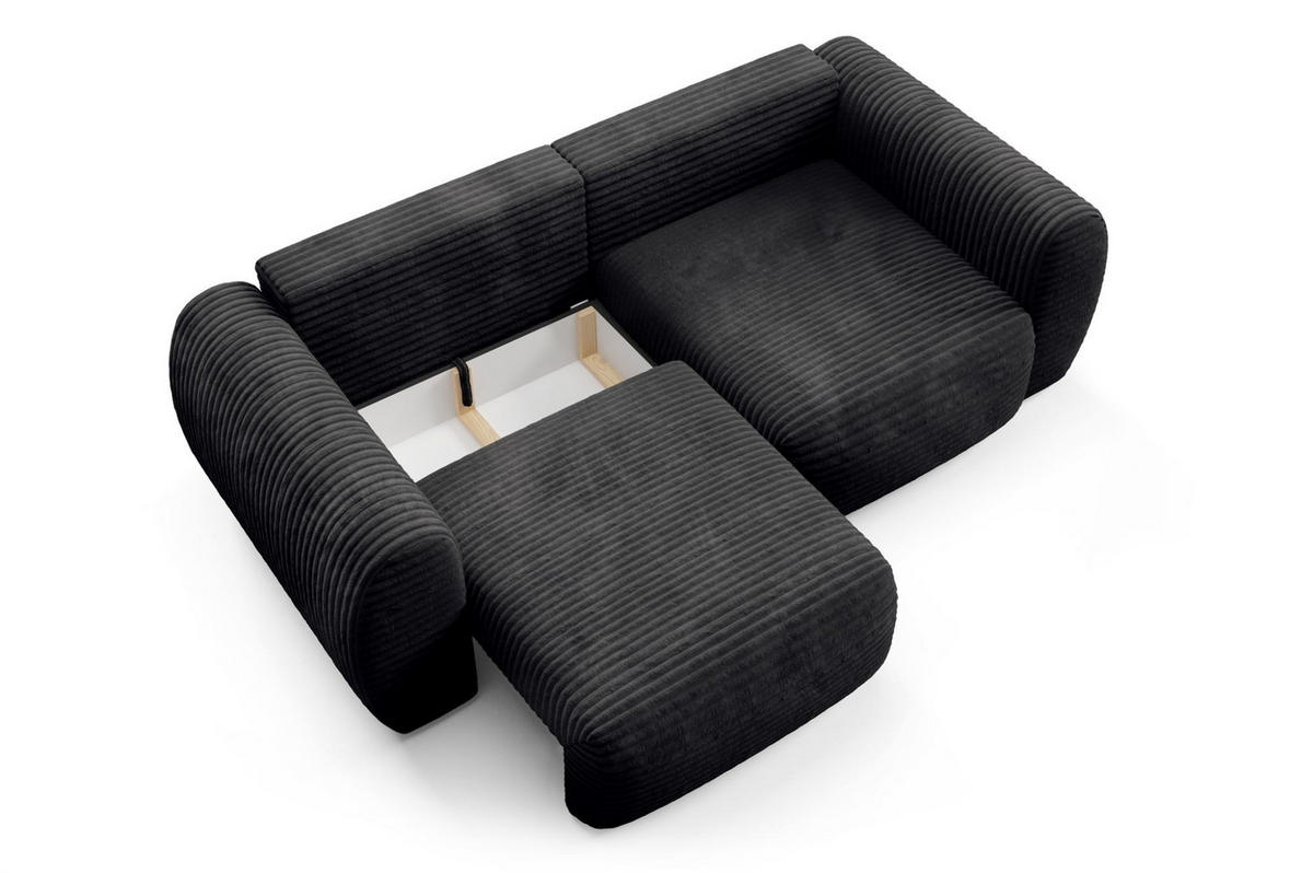 SCHLAFSOFA Simone - Schwarz, Holzwerkstoff/Textil (266/95/110cm) - Fun Möbel