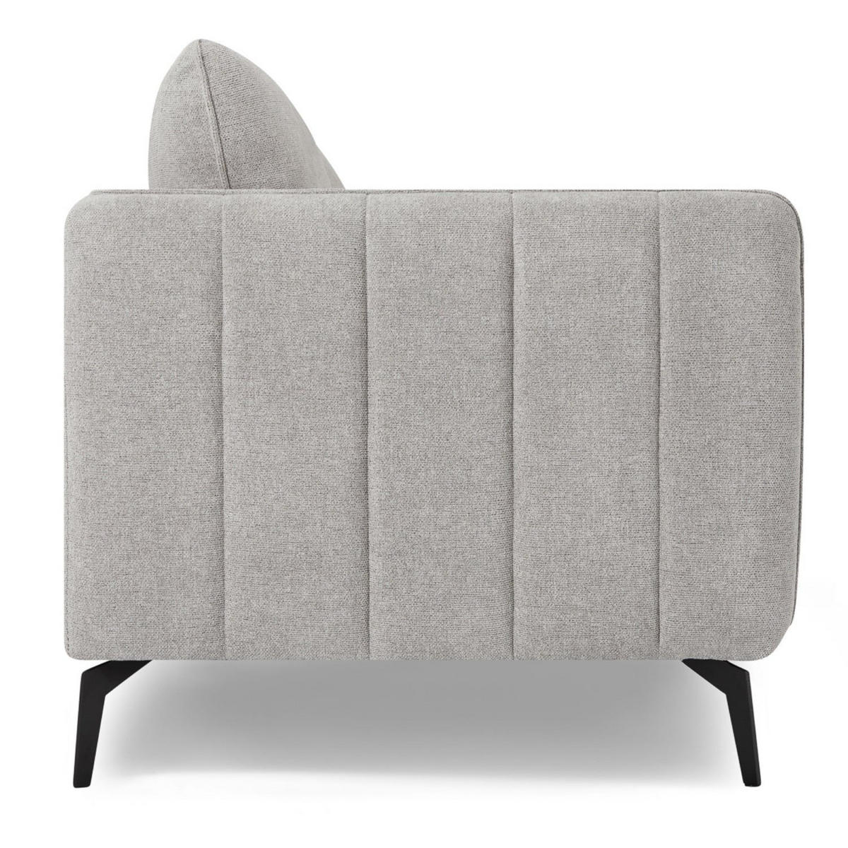 DREISITZER-SOFA Webstoff Grau - Schwarz/Grau, Textil/Metall (197/85/85cm) - Furnhouse