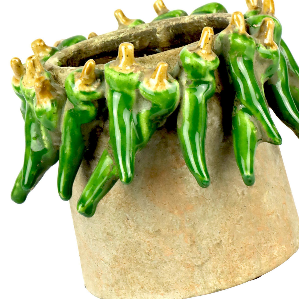 ÜBERTOPF Green Pepper - Grün, Keramik (21/17/21cm) - FURNARO