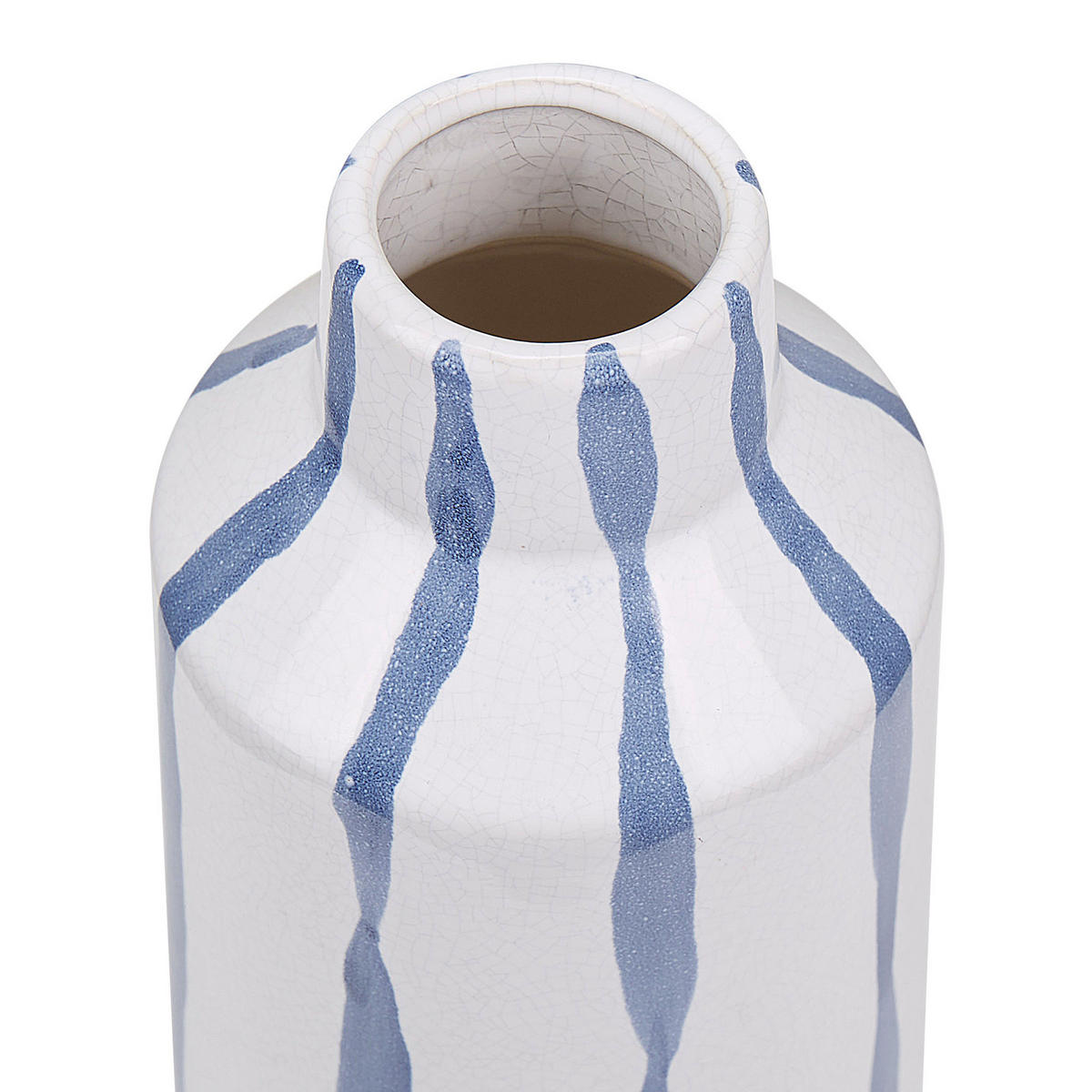 BLUMENVASE Steinzeug weiß Assus - Weiß, Stein (22cm) - Beliani