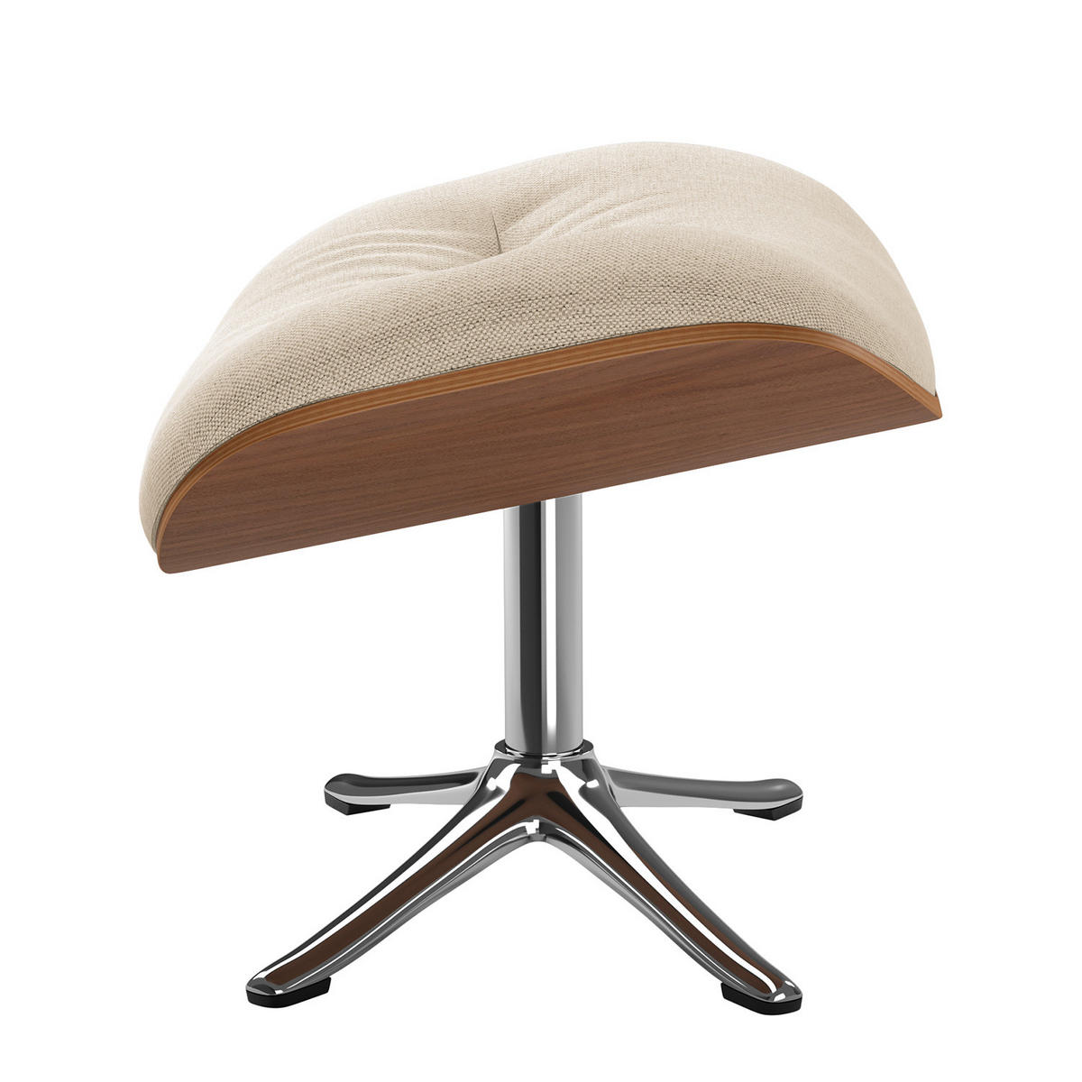 POLSTERHOCKER - Chromfarben/Beige, Textil/Metall (44/39/42cm) - home24