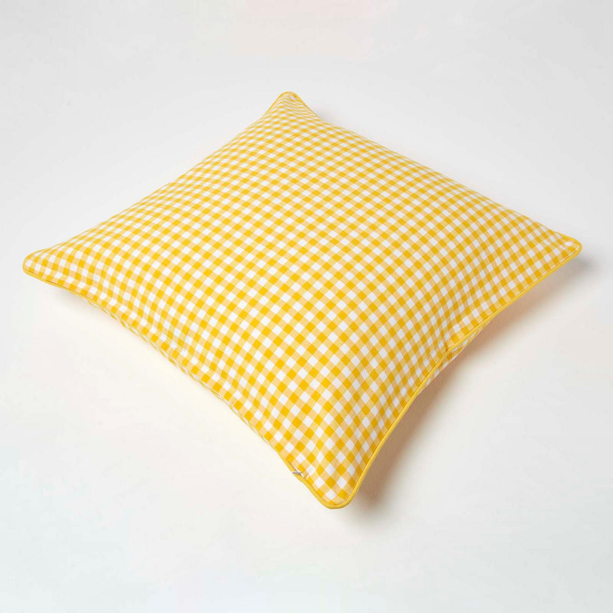 KISSENHÜLLE Vichy-Karo 60/60 cm, 100% Baumwolle - Gelb, Textil (60/60cm) - Homescapes