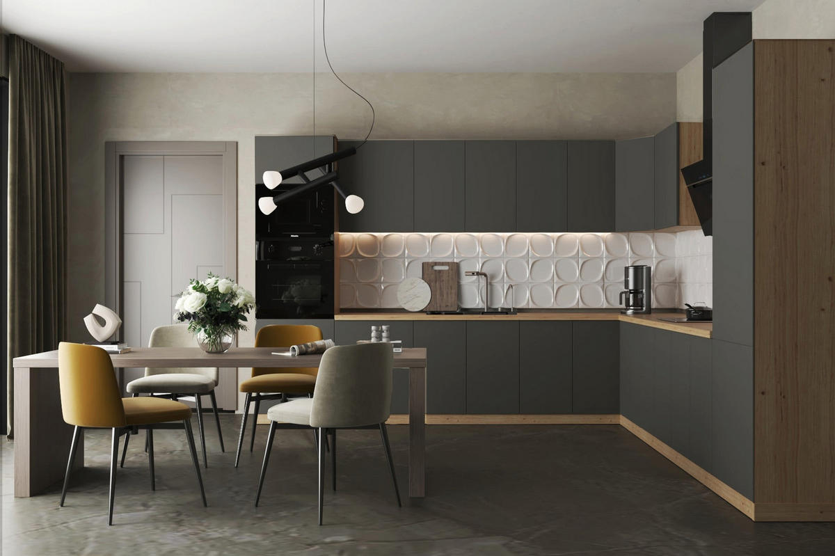 WINKELKÜCHE – Küchenzeile 330 x 340 cm VELORA – KU-S43 – Grau - Grau, Holzwerkstoff (330/212/340cm) - hi-markt